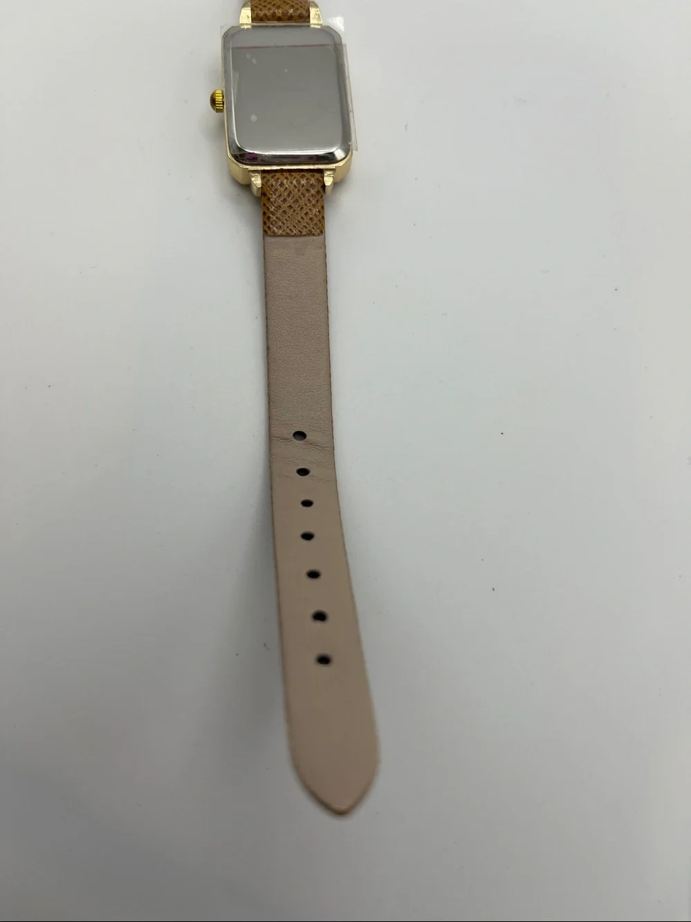 Strada Gold Rectangular Dial Watch with Brown Textured Strap